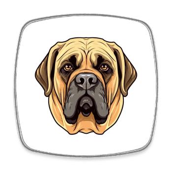 Englische Dogge Hunderasse Aquarell Cartoon Kawai - Viereckiger Kühlschrankmagnet - Weiß - Vorne