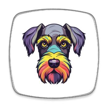 Miniatur Schnauzer Hund Rasse Aquarell Cartoon K - Viereckiger Kühlschrankmagnet - Weiß - Vorne