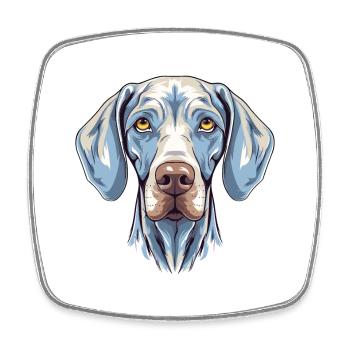 Braque de Weimar chien race aquarelle dessin animé Kawaii Col - Magnet carré - blanc - Devant