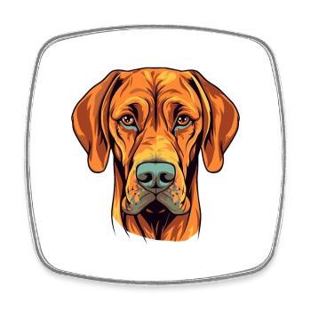Rhodesian Ridgeback Hunderasse Aquarell Karikatur K - Viereckiger Kühlschrankmagnet - Weiß - Vorne