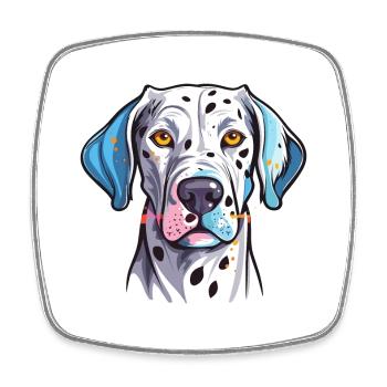 Dalmatien chien race aquarelle dessin animé Kawaii Colo - Magnet carré - blanc - Devant