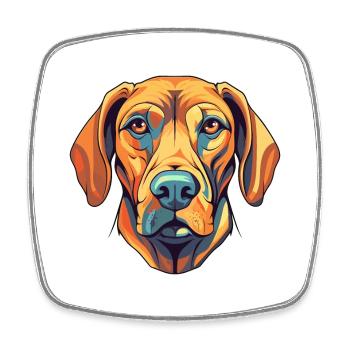 Rhodesian Ridgeback Hunderasse Aquarell Karikatur K - Viereckiger Kühlschrankmagnet - Weiß - Vorne