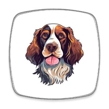 English Springer Spaniel Hunderasse Aquarellwagen - Viereckiger Kühlschrankmagnet - Weiß - Vorne