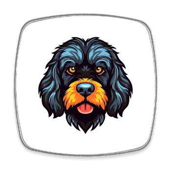 Portugiesischer Wasserhund Rasse Aquarell Cartoon Kawa - Viereckiger Kühlschrankmagnet - Weiß - Vorne