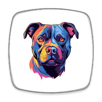 Staffordshire Bullterrier Hunderasse Aquarell Ca - Viereckiger Kühlschrankmagnet - Weiß - Vorne