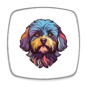 Shih-Poo Hunderasse Aquarell Karikatur Kawaii Farbe - Viereckiger Kühlschrankmagnet - Weiß - Vorne