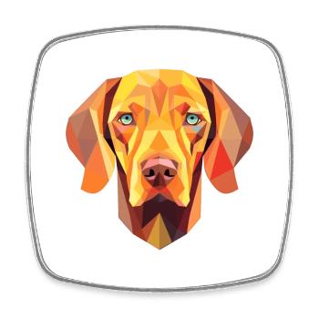 Vizsla Dog Breed Watercolor Cartoon Kawaii Colorfu - Square fridge magnet - white - Front