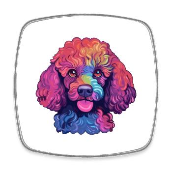 Spielzeugpudel Hunderasse Aquarell Karikatur Kawaii Col - Viereckiger Kühlschrankmagnet - Weiß - Vorne