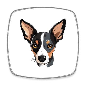 Spielzeug Foxterrier Hunderasse Aquarell Karikatur Kawai - Viereckiger Kühlschrankmagnet - Weiß - Vorne