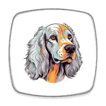 Setter anglais chien race aquarelle dessin animé Kawaii - Magnet carré - blanc - Devant