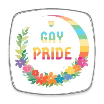 LGBTQIA+ Schwule und Lesben - Viereckiger Kühlschrankmagnet - Weiß - Vorne