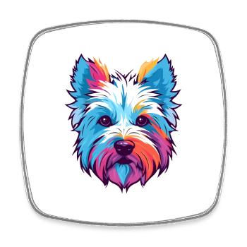 West Highland White Terrier Hunderasse Aquarell C - Viereckiger Kühlschrankmagnet - Weiß - Vorne