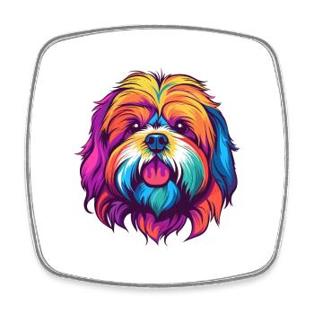 Lhasa Apso Hunderasse Aquarell Karikatur Kawaii Col - Viereckiger Kühlschrankmagnet - Weiß - Vorne