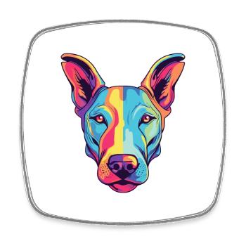 Bull Terrier chien race aquarelle dessin animé Kawaii C - Magnet carré - blanc - Devant