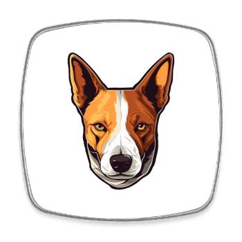 Basenji Hunderasse Aquarell Karikatur Kawaii Colorf - Viereckiger Kühlschrankmagnet - Weiß - Vorne