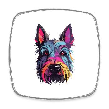 Scottish Terrier Hunderasse Aquarell Karikatur Kawa - Viereckiger Kühlschrankmagnet - Weiß - Vorne