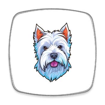 West Highland White Terrier Hunderasse Aquarell C - Viereckiger Kühlschrankmagnet - Weiß - Vorne