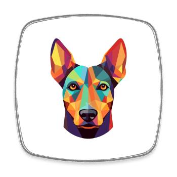 Dobermann Pinscher Hunderasse Aquarell Karikatur Kaw - Viereckiger Kühlschrankmagnet - Weiß - Vorne