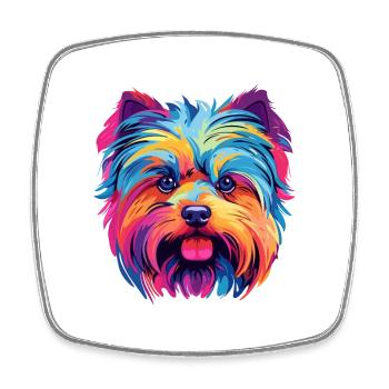 Yorkshire Terrier Hunderasse Aquarell Karikatur Kaw - Viereckiger Kühlschrankmagnet - Weiß - Vorne