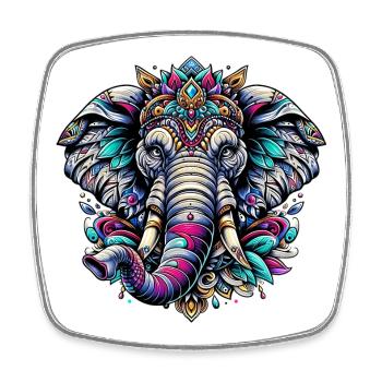 Elefant - Viereckiger Kühlschrankmagnet - Weiß - Vorne