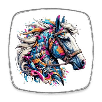 Horse - Square fridge magnet - white - Front