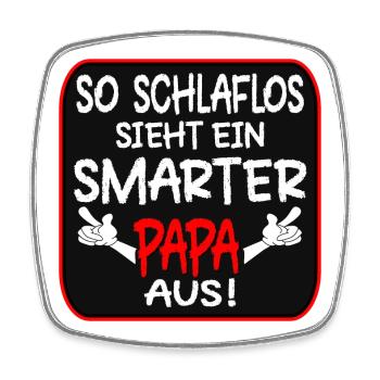 SCHLAFLOSER PAPA VATERTAG - Viereckiger Kühlschrankmagnet - Weiß - Vorne