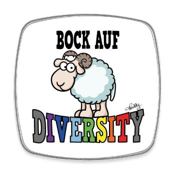 Desire for diversity - Square fridge magnet - white - Front