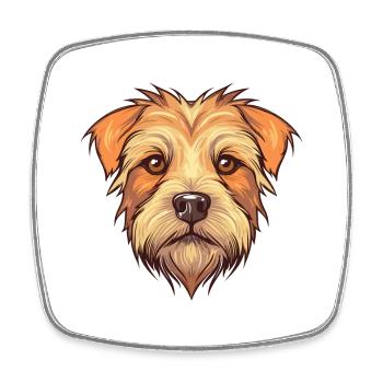 Norfolk Terrier Hunderasse Aquarell Karikatur Kawai - Viereckiger Kühlschrankmagnet - Weiß - Vorne