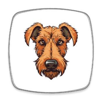 Irish Terrier Hunderasse Aquarell Karikatur Kawaii - Viereckiger Kühlschrankmagnet - Weiß - Vorne