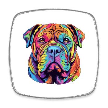 Shar Pei Hunderasse Aquarell Karikatur Kawaii Farbe - Viereckiger Kühlschrankmagnet - Weiß - Vorne