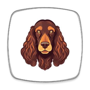 Irischer Wasserspaniel Hunderasse Aquarell Karikatur K - Viereckiger Kühlschrankmagnet - Weiß - Vorne
