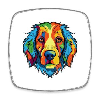 Bouviers des Flandre race chien aquarelle dessin animé - Magnet carré - blanc - Devant