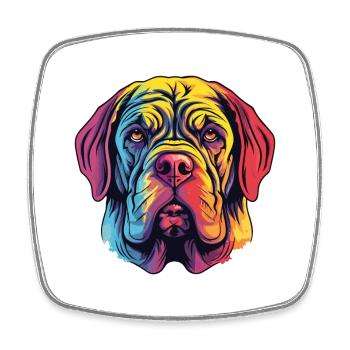 Neapolitan Mastiff Dog Breed Watercolor Cartoon Ka - Square fridge magnet - white - Front