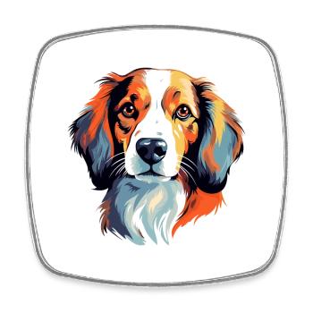 Kooikerhondje chien race aquarelle dessin animé kawaii - Magnet carré - blanc - Devant