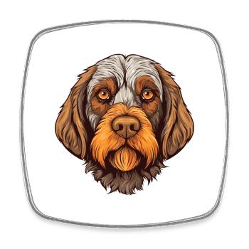 Wirehaired Pointing Griffon Dog Breed Watercolor C - Square fridge magnet - white - Front