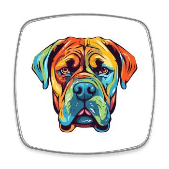 Boerboel Hunderasse Aquarell Karikatur Kawaii Farbe - Viereckiger Kühlschrankmagnet - Weiß - Vorne