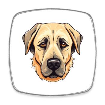Anatolian Shepherd Dog Breed Watercolor Cartoon Ka - Square fridge magnet - white - Front