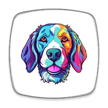 Pumik Hunderasse Aquarell Karikatur Kawaii Bunt - Viereckiger Kühlschrankmagnet - Weiß - Vorne