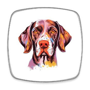Deutsch Kurzhaar Vorstehhund Rasse Aquarell ca - Viereckiger Kühlschrankmagnet - Weiß - Vorne