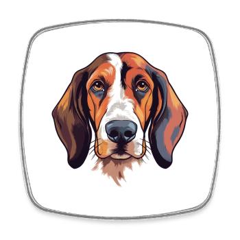 Treeing Walker Coonhound Dog Breed Watercolor Cart - Square fridge magnet - white - Front