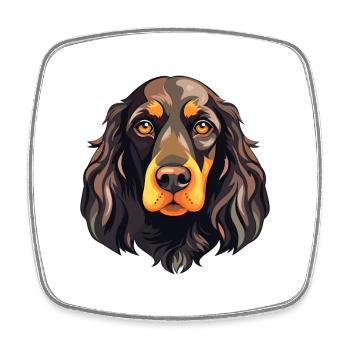 American Water Spaniel Dog Breed Watercolor Cartoo - Square fridge magnet - white - Front