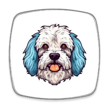 Bolognese Hunderasse Aquarell Karikatur Kawaii Colo - Viereckiger Kühlschrankmagnet - Weiß - Vorne
