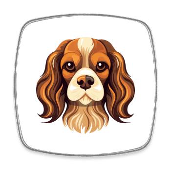 Anglais Toy Spaniel Chien Race Aquarelle Dessin Animé K - Magnet carré - blanc - Devant