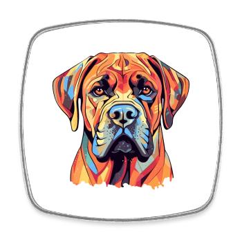 Boerboel Hunderasse Aquarell Karikatur Kawaii Farbe - Viereckiger Kühlschrankmagnet - Weiß - Vorne
