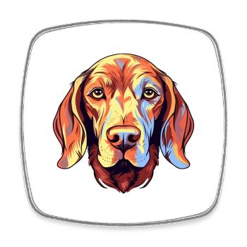 Drahthaarige Vizsla Hunderasse Aquarell Karikatur Kaw - Viereckiger Kühlschrankmagnet - Weiß - Vorne
