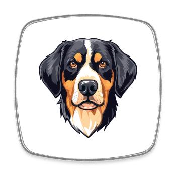 Entlebucher Mountain Dog Breed Aquarelle Cartoon - Magnet carré - blanc - Devant