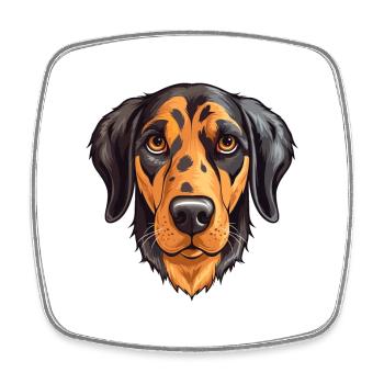 American Leopard Hound Dog Breed Watercolor Cartoo - Square fridge magnet - white - Front