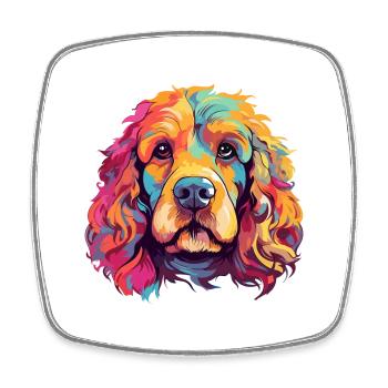 Cockapoo chien race aquarelle dessin animé couleur kawaii - Magnet carré - blanc - Devant