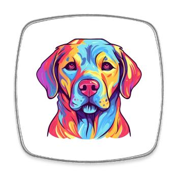 Labrador Hund Rasse Aquarell Karikatur Kawaii Farbe - Viereckiger Kühlschrankmagnet - Weiß - Vorne