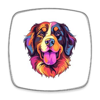 Hovawart Hunderasse Aquarell Karikatur Kawaii Farbe - Viereckiger Kühlschrankmagnet - Weiß - Vorne